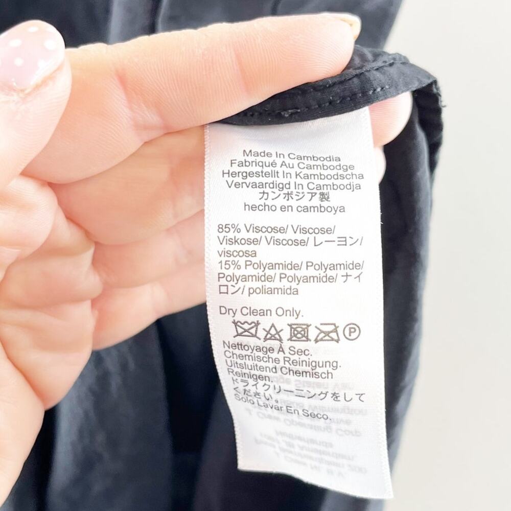 J. Crew Crinkled Side Slit Midi Dress Black Small - Picture 6 of 6